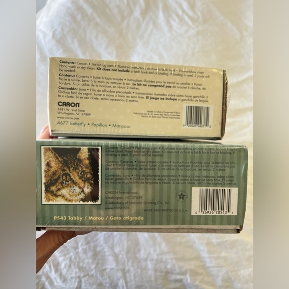 Wonderart BUTTERFLY | Caron TABBY CAT | Lot (2) Latch Hook Kits | Sealed Packing - Picture 6 of 6